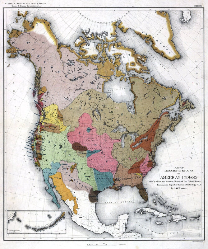 Map of American Indian linguistic stocks