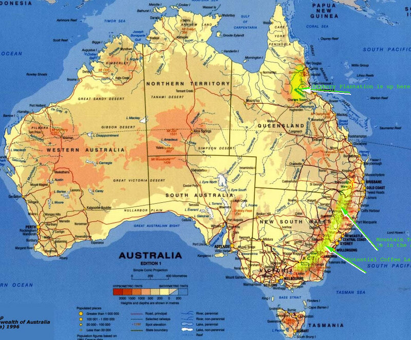 Map of Australia with highlighted regions