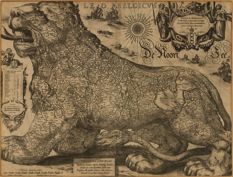 Map of Belgium in Lion Shape