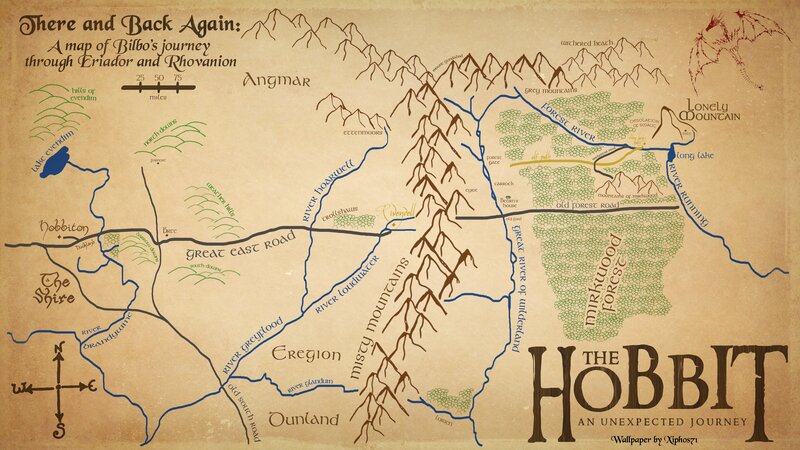 Map of Bilbo's journey