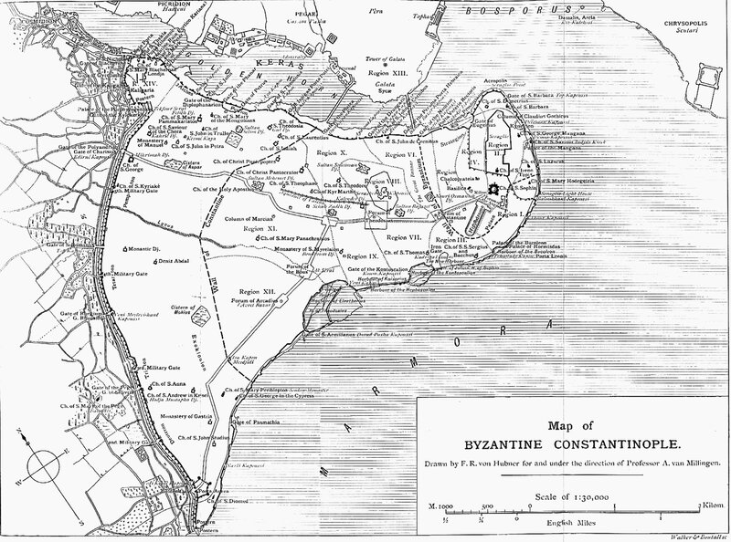 Map of Byzantine Constantinople