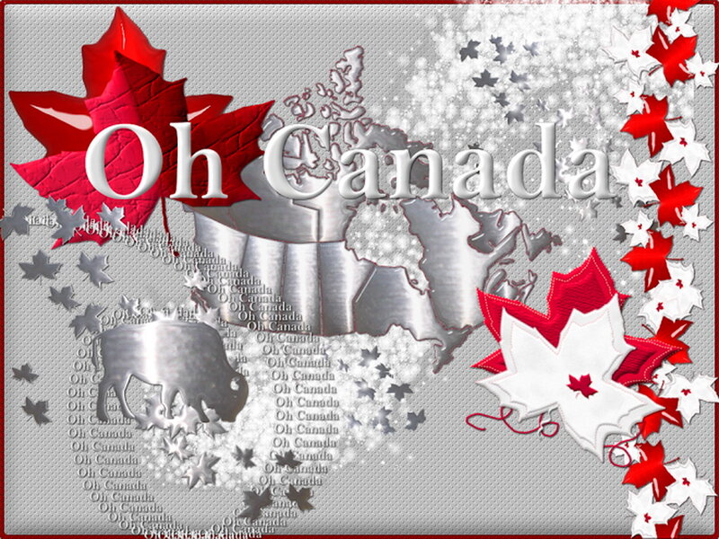 Map of Canada with Leaves