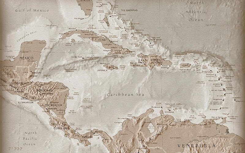 Map of Caribbean Region