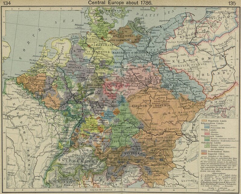 Map of Central Europe 1786