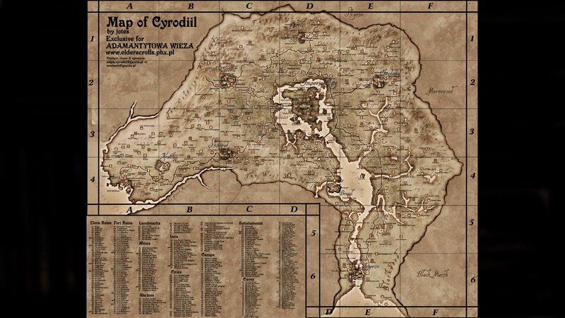Map of Cyrodiil from Elder Scrolls