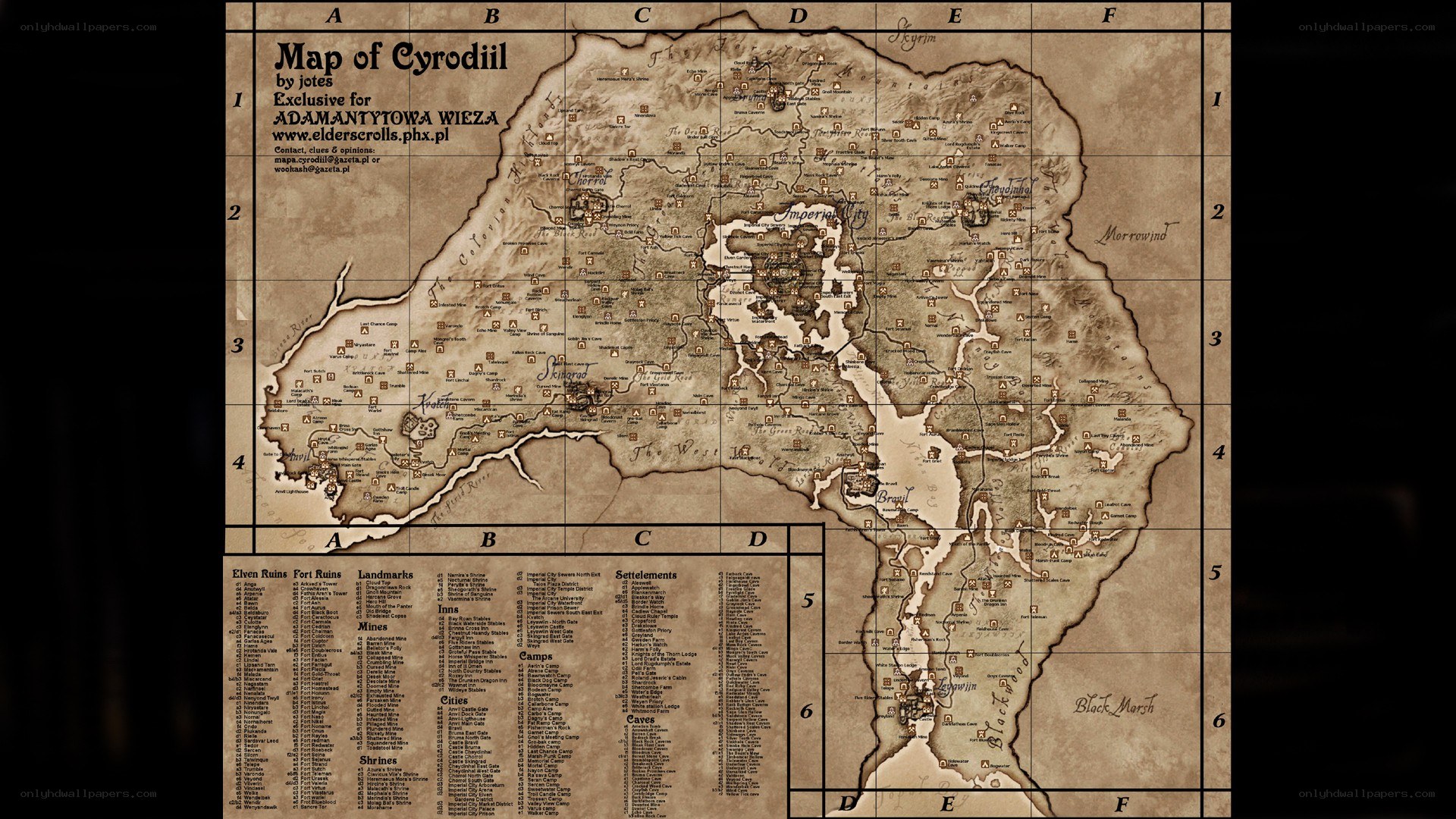 Map of Cyrodiil from Elder Scrolls