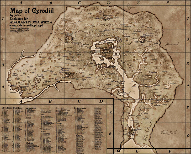 Map of Cyrodiil from Elder Scrolls