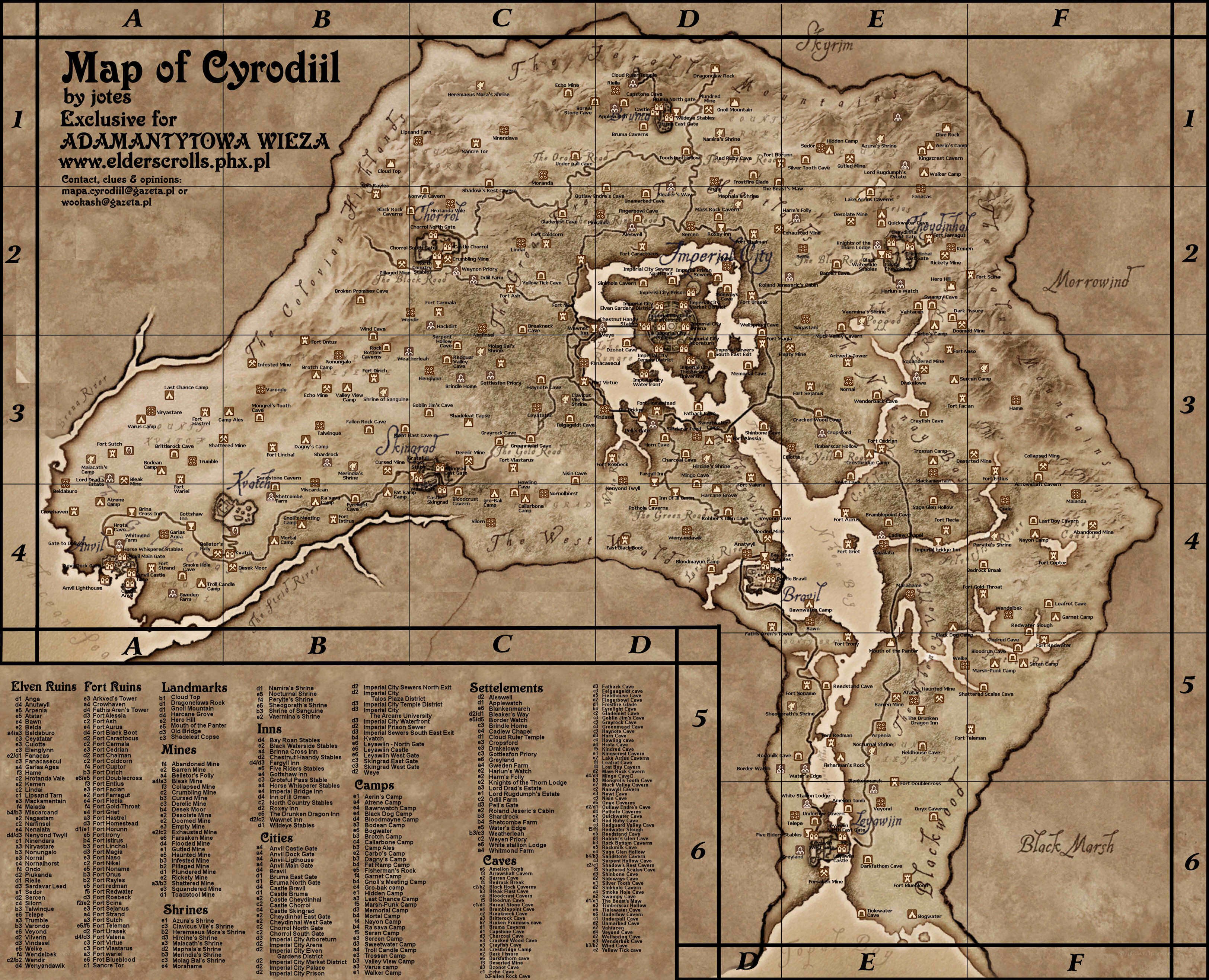 Map of Cyrodiil from Elder Scrolls
