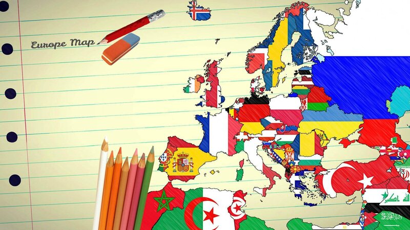 Map of Europe Countries — Yellow