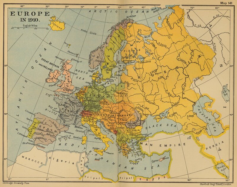 Map of Europe in 1910