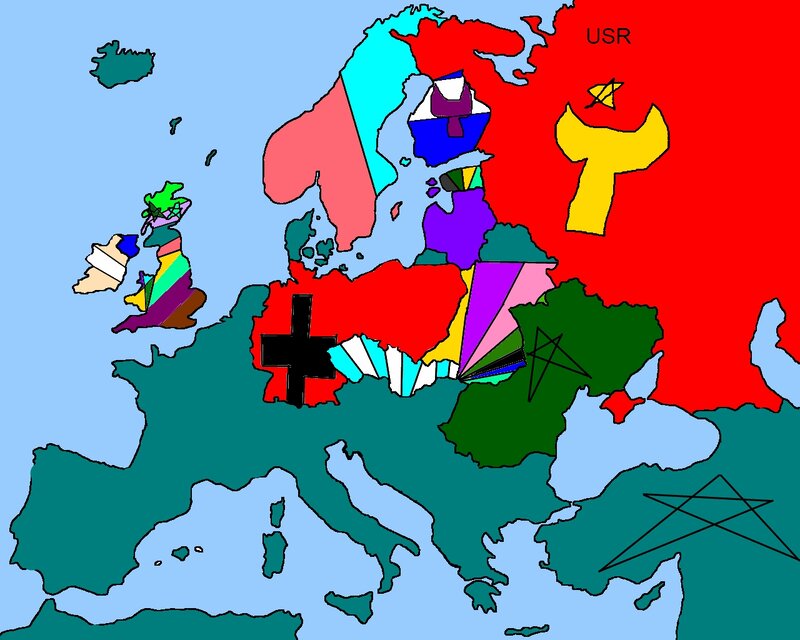 Map of Europe — Red, Dramatic