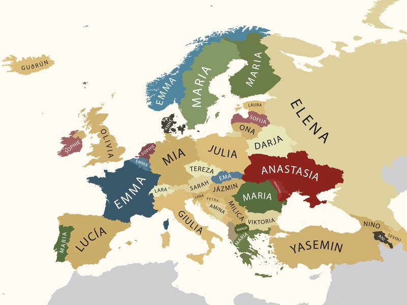 Map of Europe with names