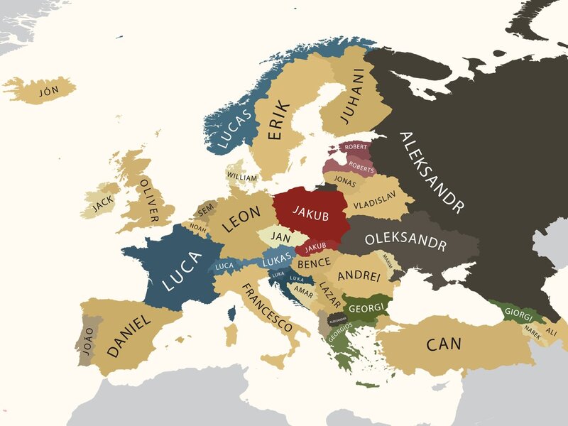 Map of Europe with names