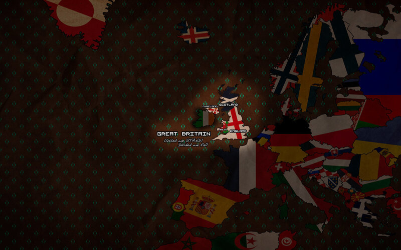 Map of Europe with national flags