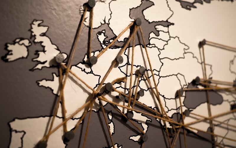 Map of Europe with Pins