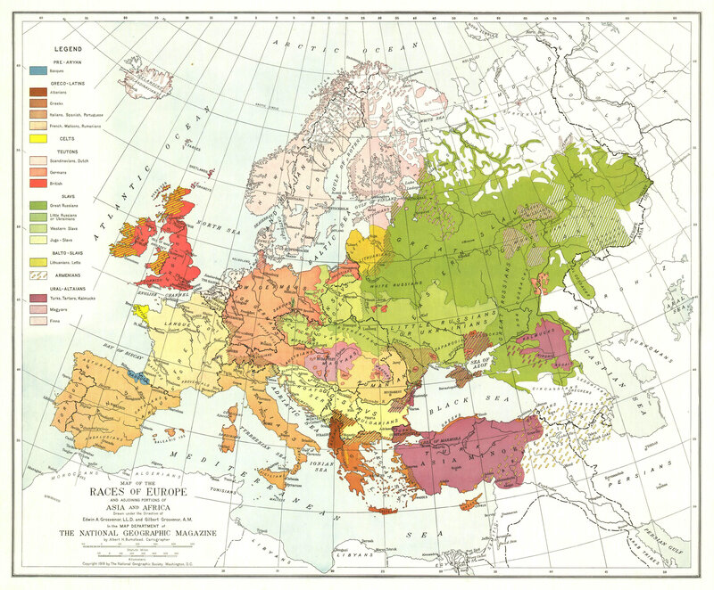 Map of European races