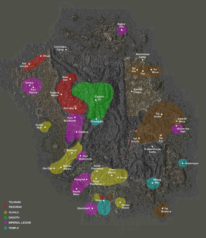 Map of faction territories