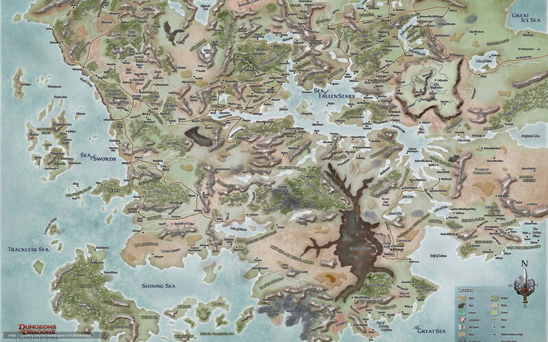 Map of Faerûn from Dungeons & Dragons