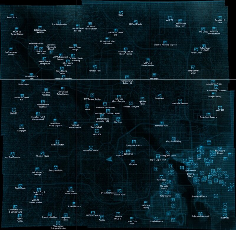 Map of Fallout Locations