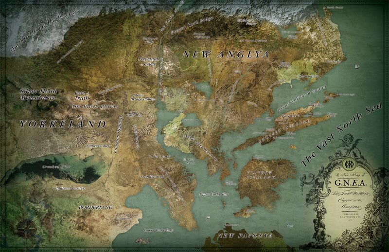 Map of Fictional Continent