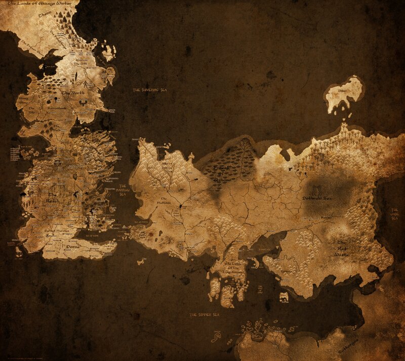 Map of Fictional Continents — Brown, Ancient