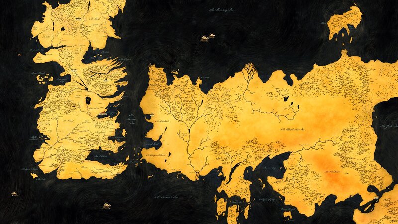 Map of Fictional Continents — Yellow