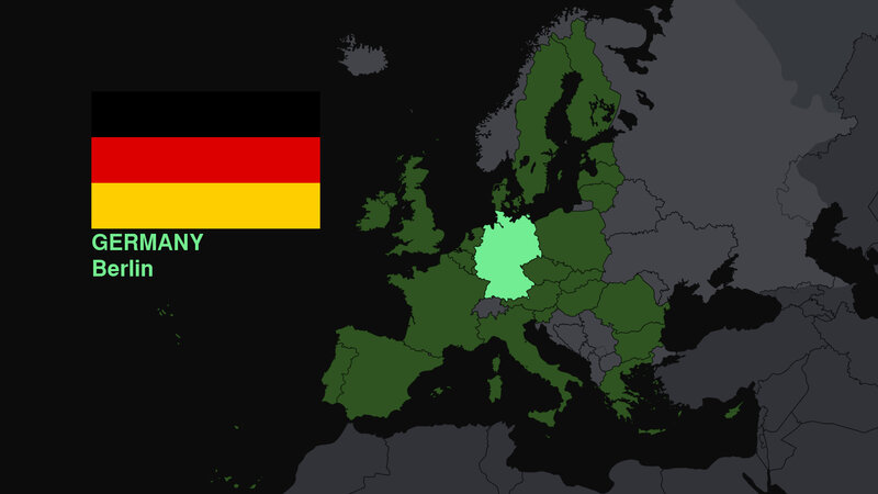 Map of Germany in Europe