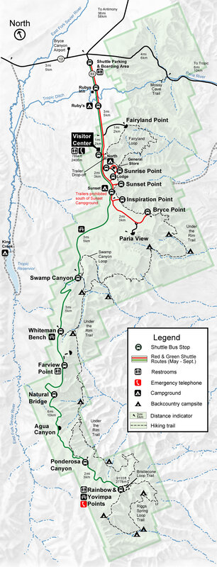 Map of Grand Canyon shuttle routes