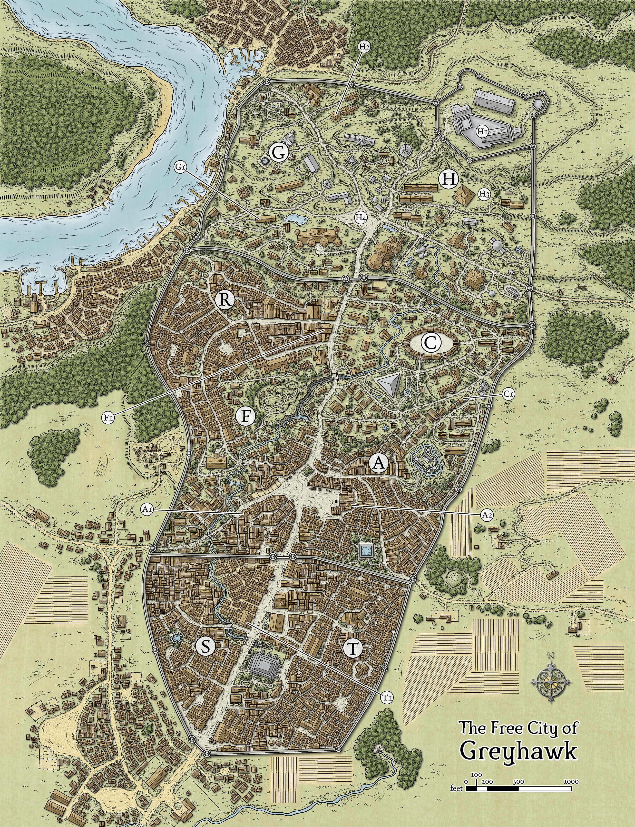 Map of Greyhawk City
