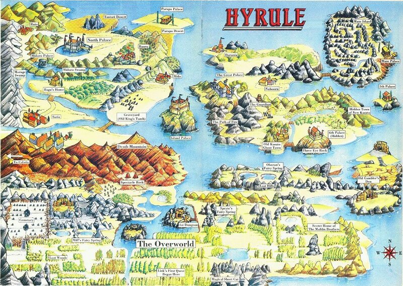 Map of Hyrule from The Legend of Zelda