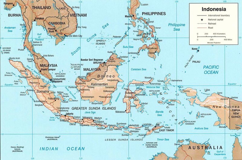 Map of Indonesia and Southeast Asia