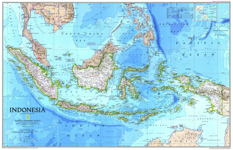 Map of Indonesia and surrounding regions