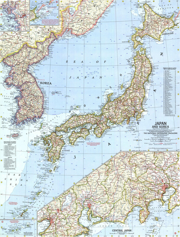 Map of Japan and Korea