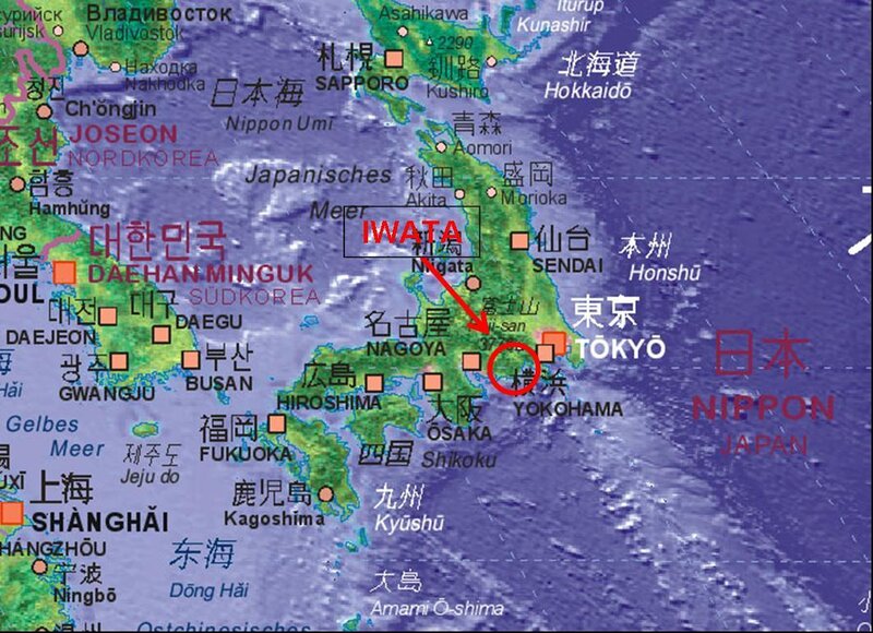 Map of Japan and Korea