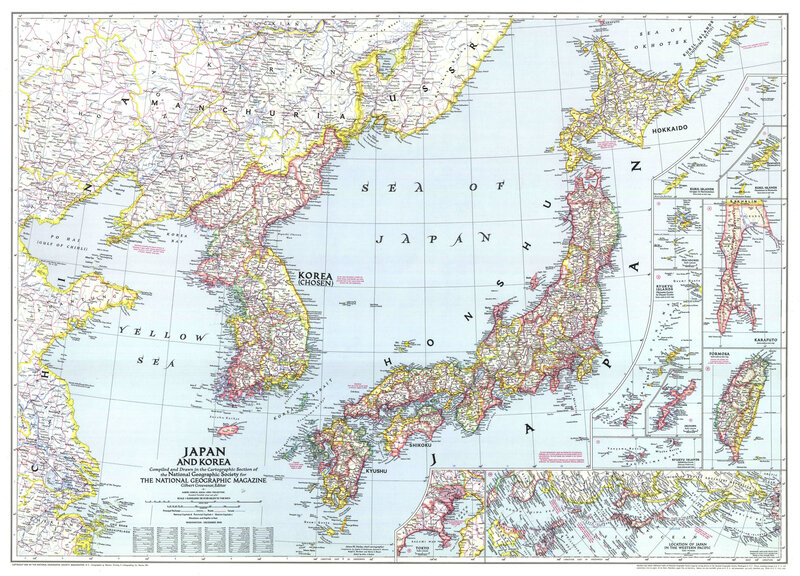 Map of Japan and Korea