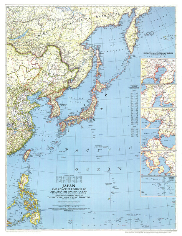 Map of Japan and Pacific regions