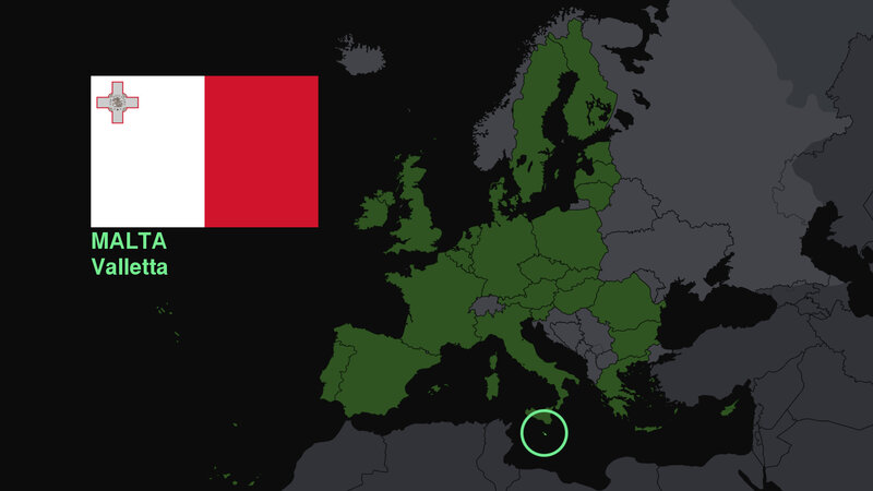 Map of Malta in Europe