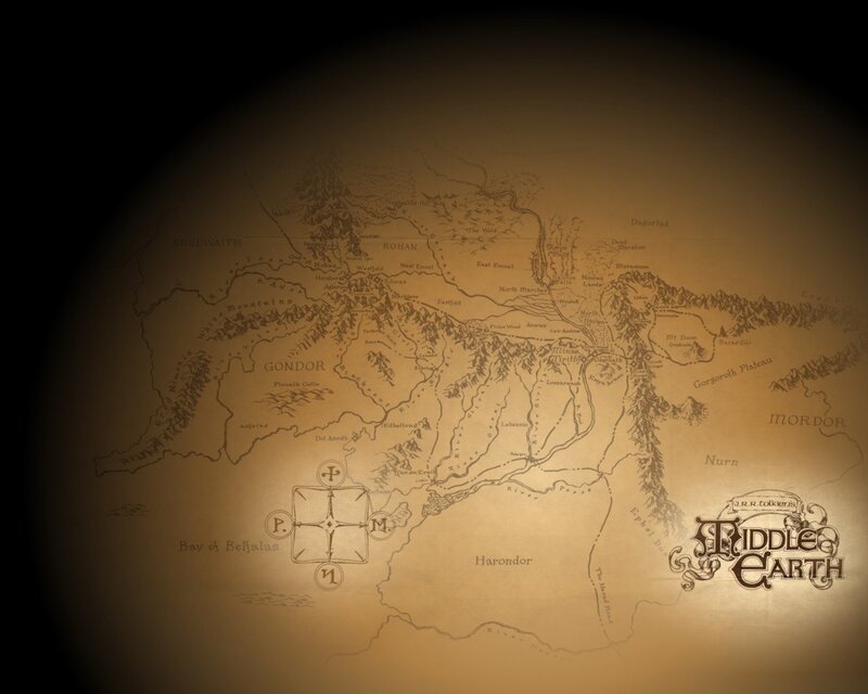 Map of Middle-earth — Brown, Dramatic