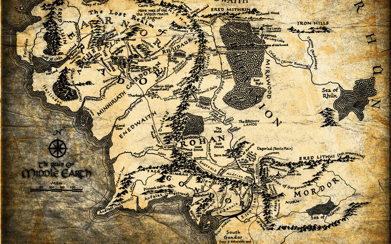 Map of Middle Earth — Brown