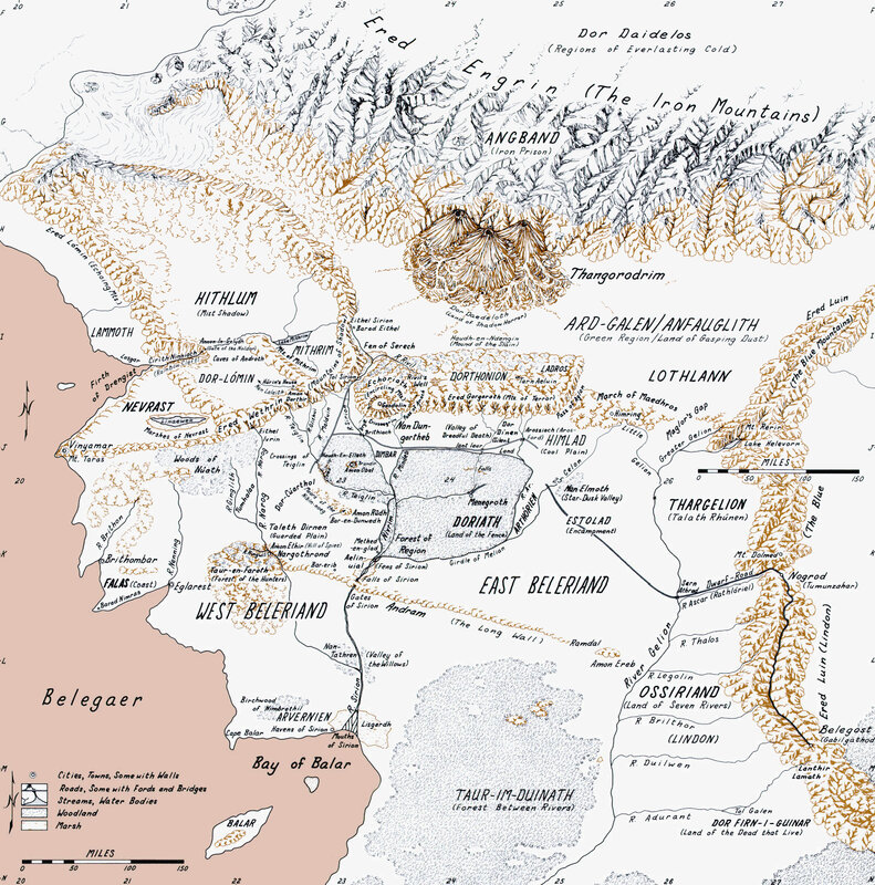 Map of Middle-earth regions