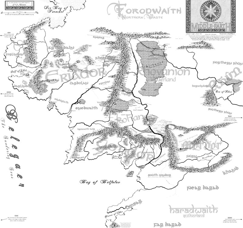 Map of Middle-earth's northern regions