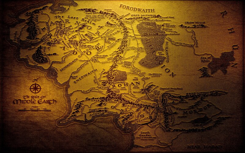 Map of Middle Earth — Yellow