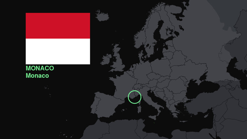 Map of Monaco in Europe