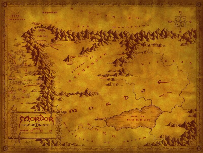 Map of Mordor from Lord of the Rings