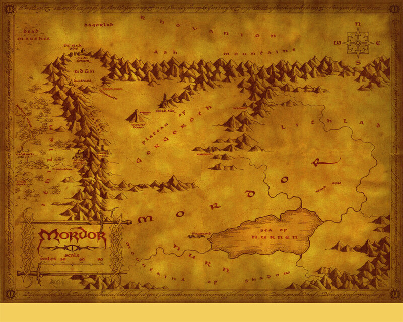 Map of Mordor from Lord of the Rings