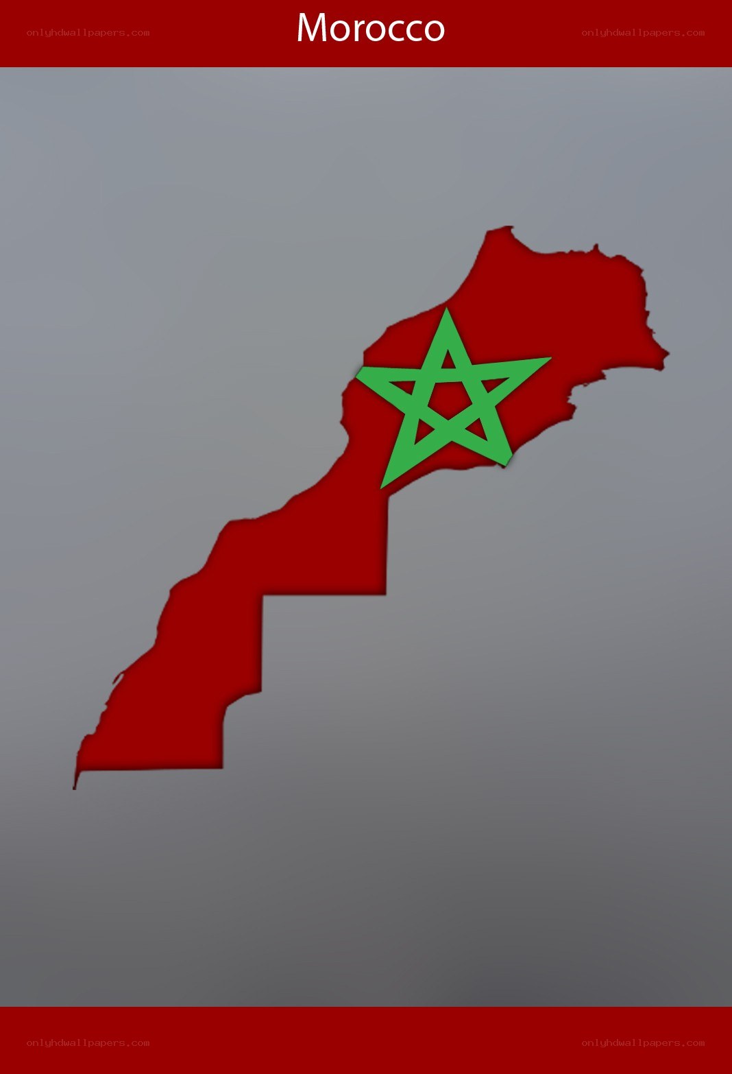 Map of Morocco with flag
