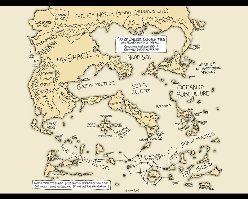 Map of Online Communities — Beige, Humorous