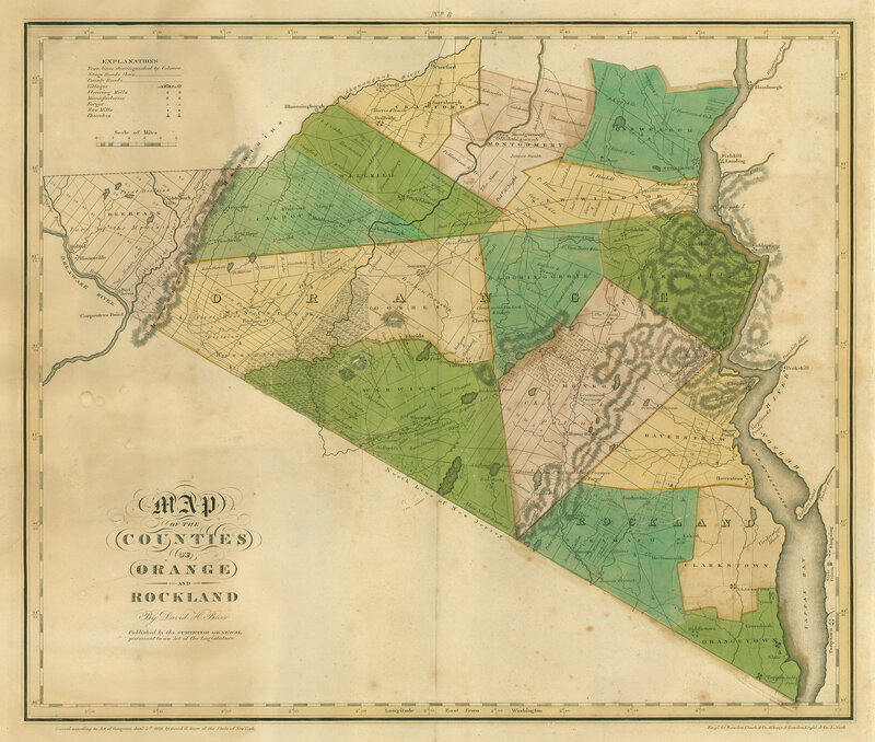 Map of Orange and Rockland Counties
