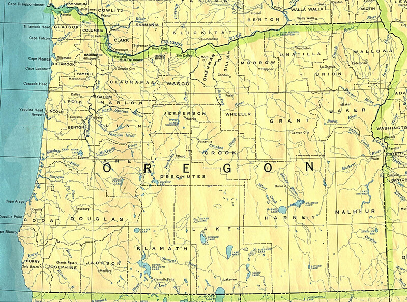Map of Oregon state