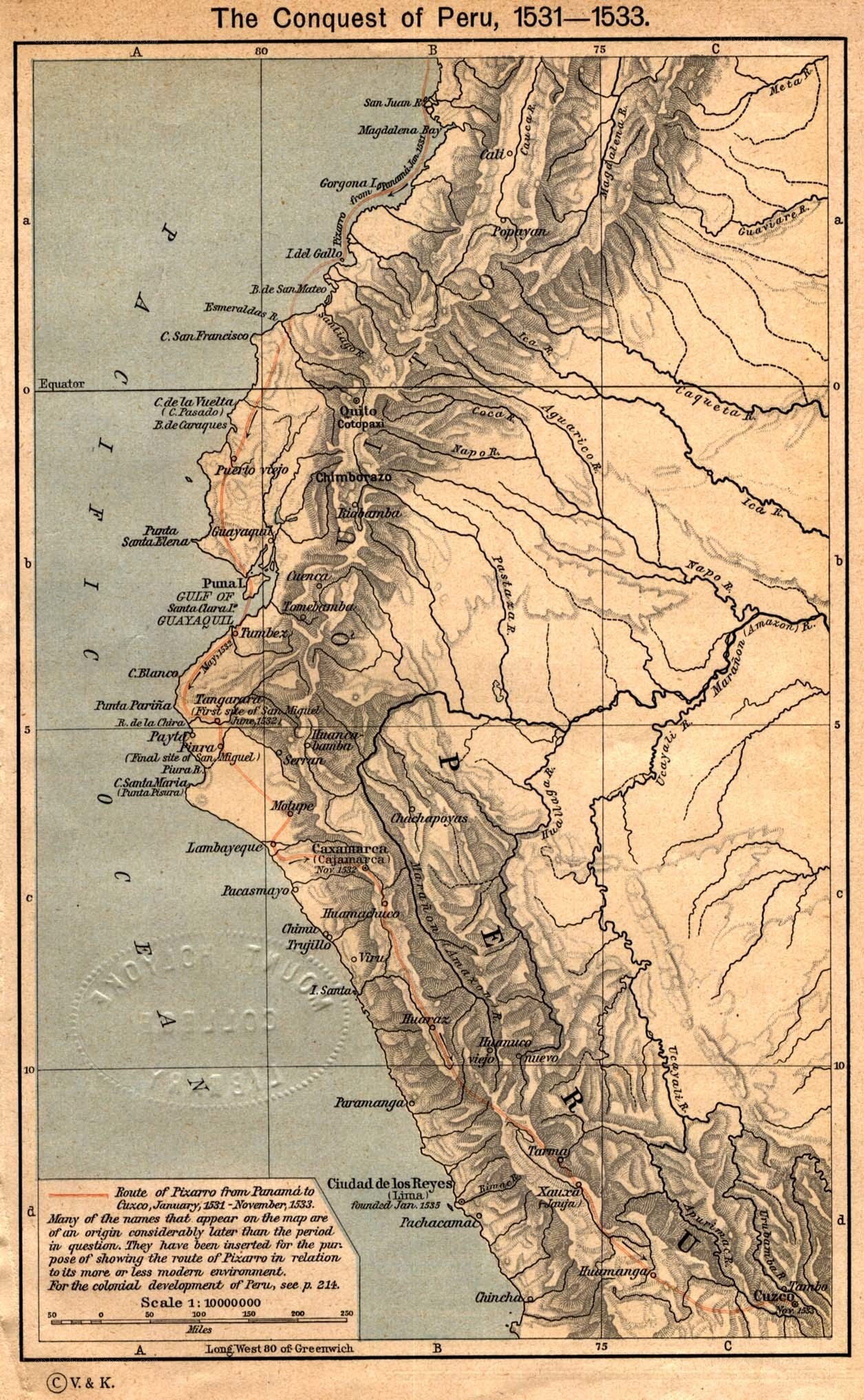 Map of Peru conquest